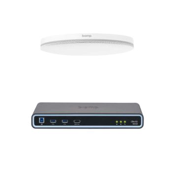 Biamp Devio SCR-20CX hub + TCM-XEX ceiling mic white