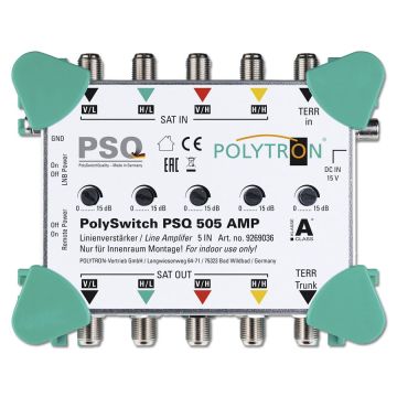 Polytron PSQ 505 AMP Multiswitch lijnverst. 5 in 5 uit op=op