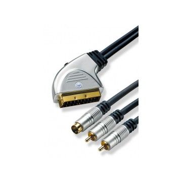AV Scart W/Sw. > S-Video+2Cinch (Aud) 5 Mtr. op=op