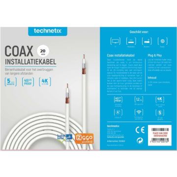 Technetix COAXIH-20M-S SHOP Coaxkabel 20 mtr. Ziggo Geschikt