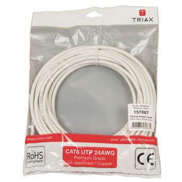 Triax CAT6 patchkabel 10 mtr Wit